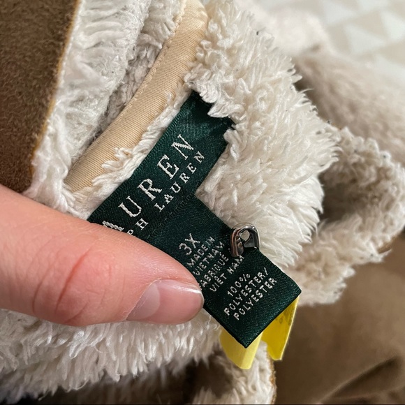 Lauren Ralph Lauren faux Sherpa shawl jacket cardigan - Picture 2 of 3